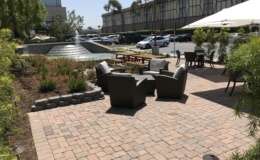FOUNTAIN AND OUTSIDE SEATING AREA
